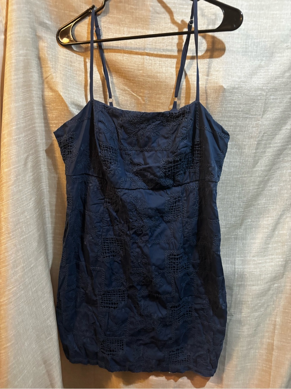 wild fable Navy Embroidered Cami Dress